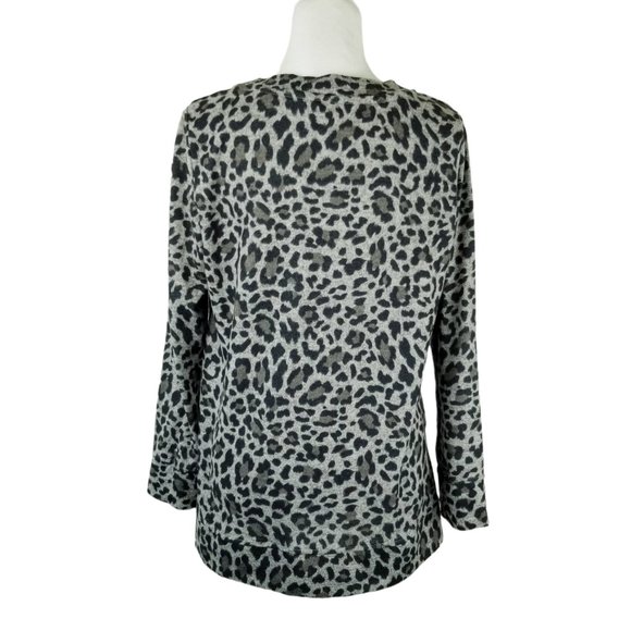 Ellen Tracy Soft Animal Leopard Print Sweatshirt - Picture 2 of 16